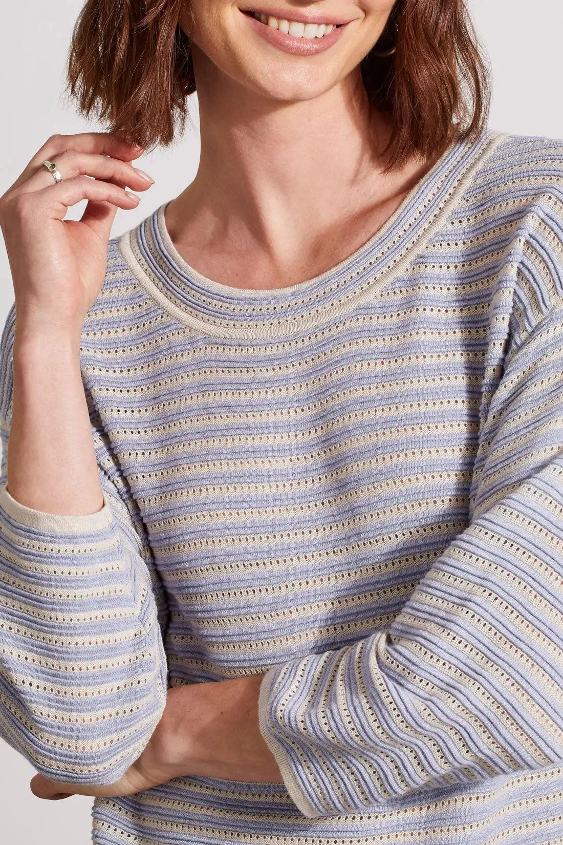 3/4 Sleeve Boat Neck Sweater