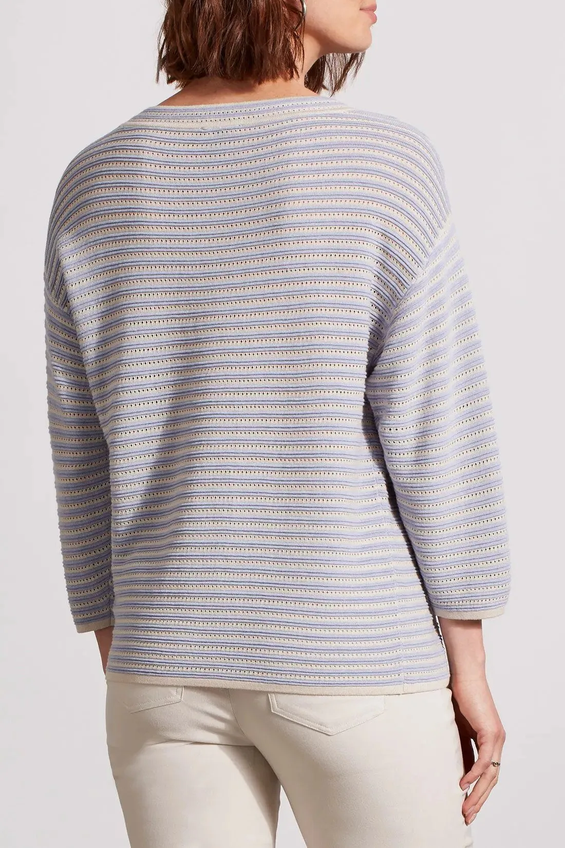 3/4 Sleeve Boat Neck Sweater