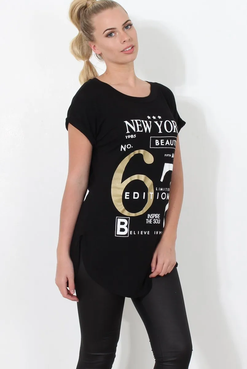 Beau Black Slogan Top