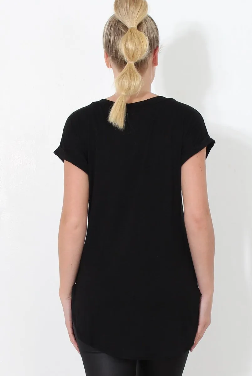 Beau Black Slogan Top