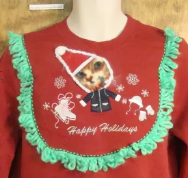 Best Santa Cat Horrible Tacky Christmas Sweatshirt