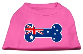 Bone Shaped Australian Flag Screen Print Shirts Bright Pink XXL (18)