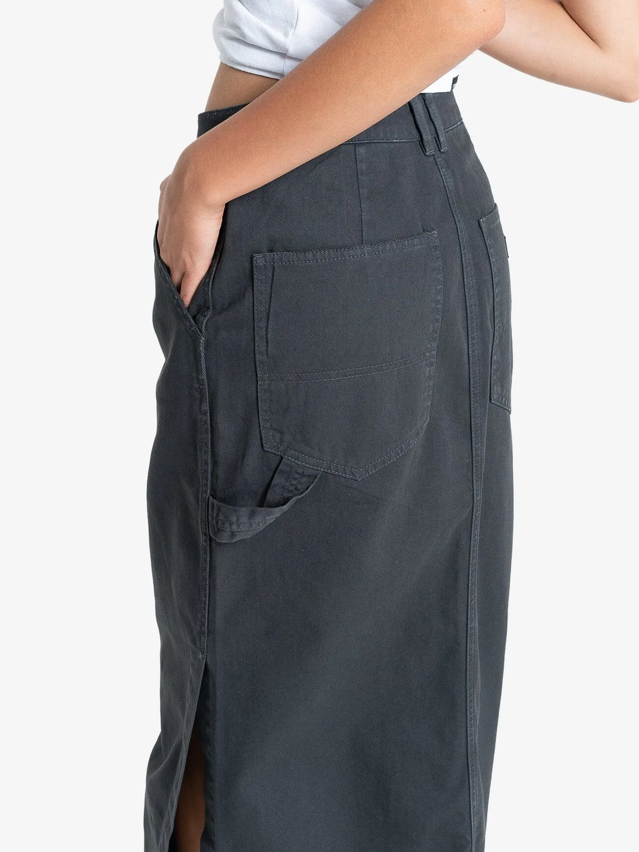 Carpenter Maxi Skirt - Dark Charcoal