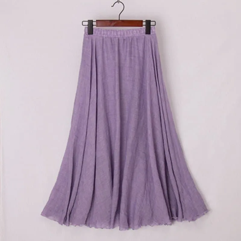 Casual Cotton Boho Maxi Skirt with Lining