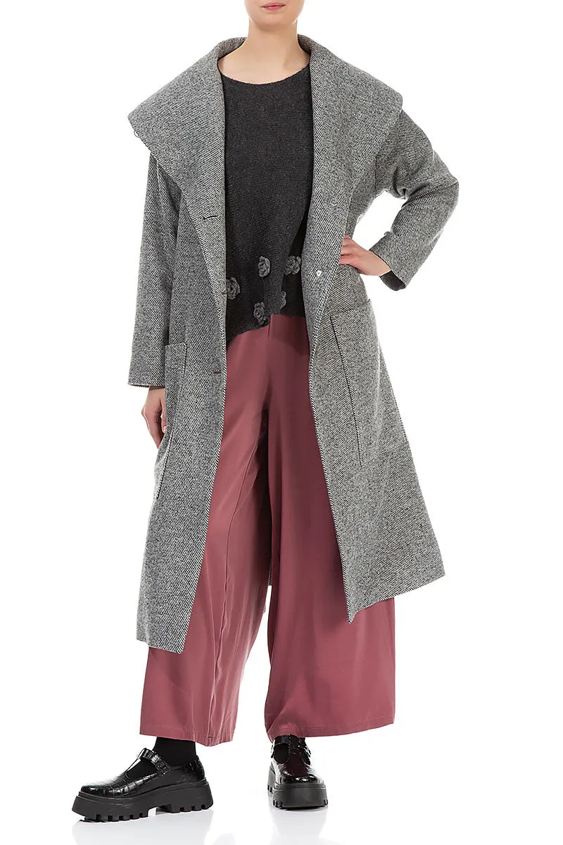 Collar Grey Wool Coat