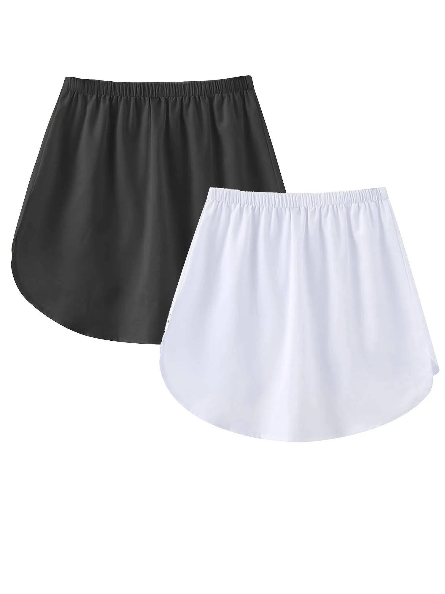 Elastic Waist Hem Arc Skirts 2 Pack for Women