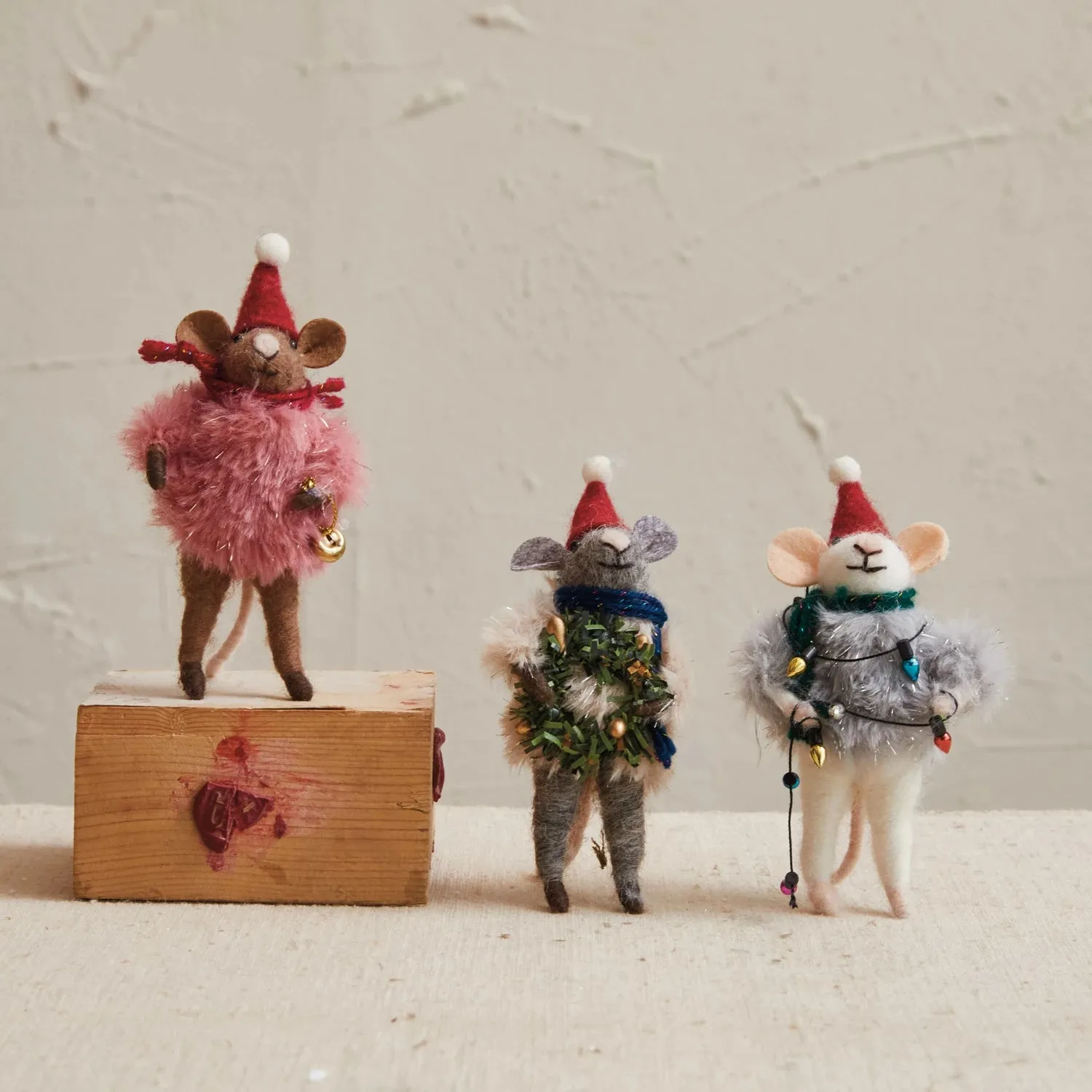 Felt Mice in Fuzzy Sweaters