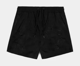 Floral Paisley Hybrid Mens Shorts (Black)