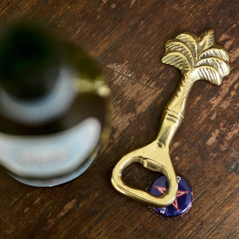 Gold palm tree bottle opener