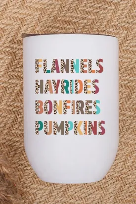 Leopard Flannels Hayrides Pumpkins Wine Cup