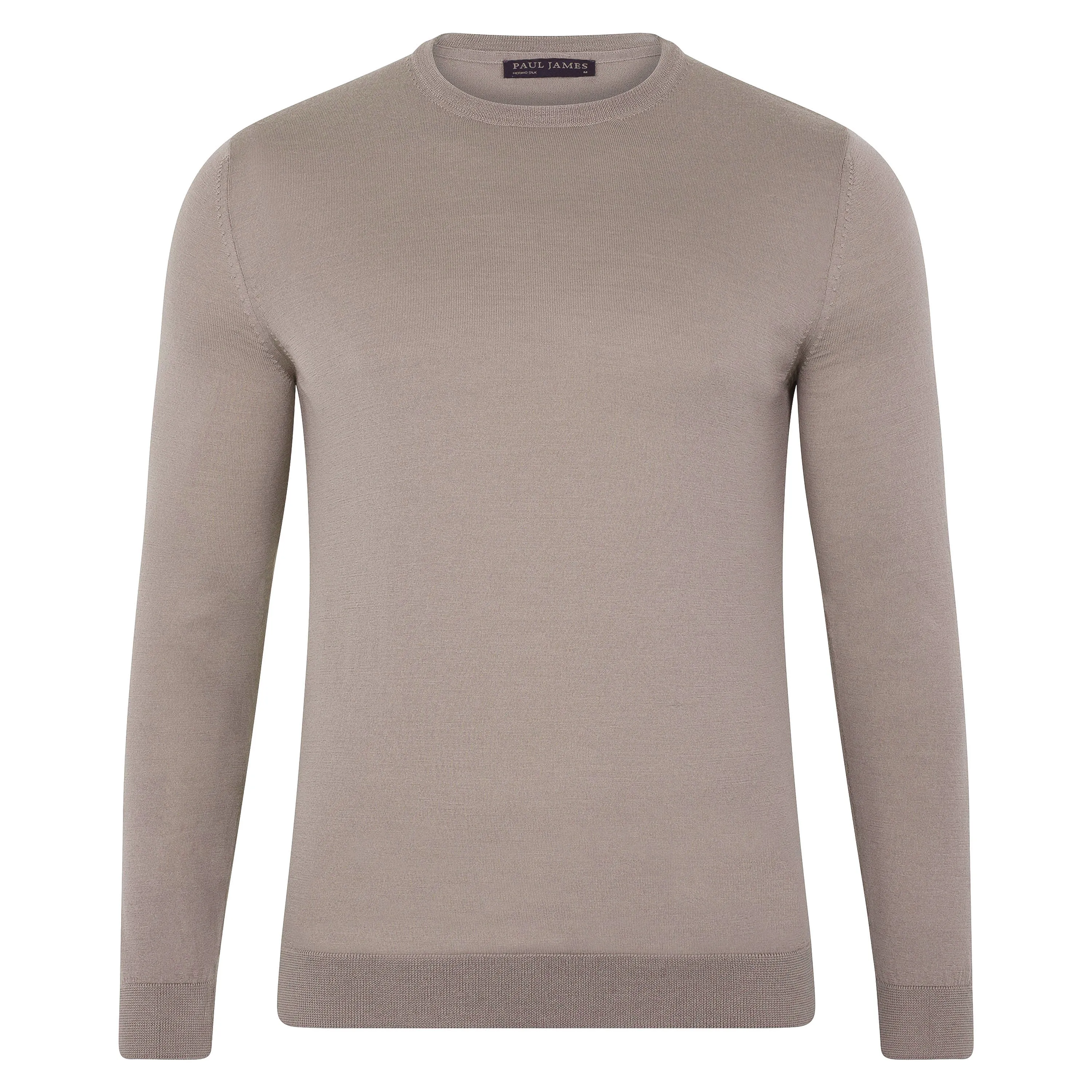 Mens Superfine Merino Silk Crew Neck Jumper