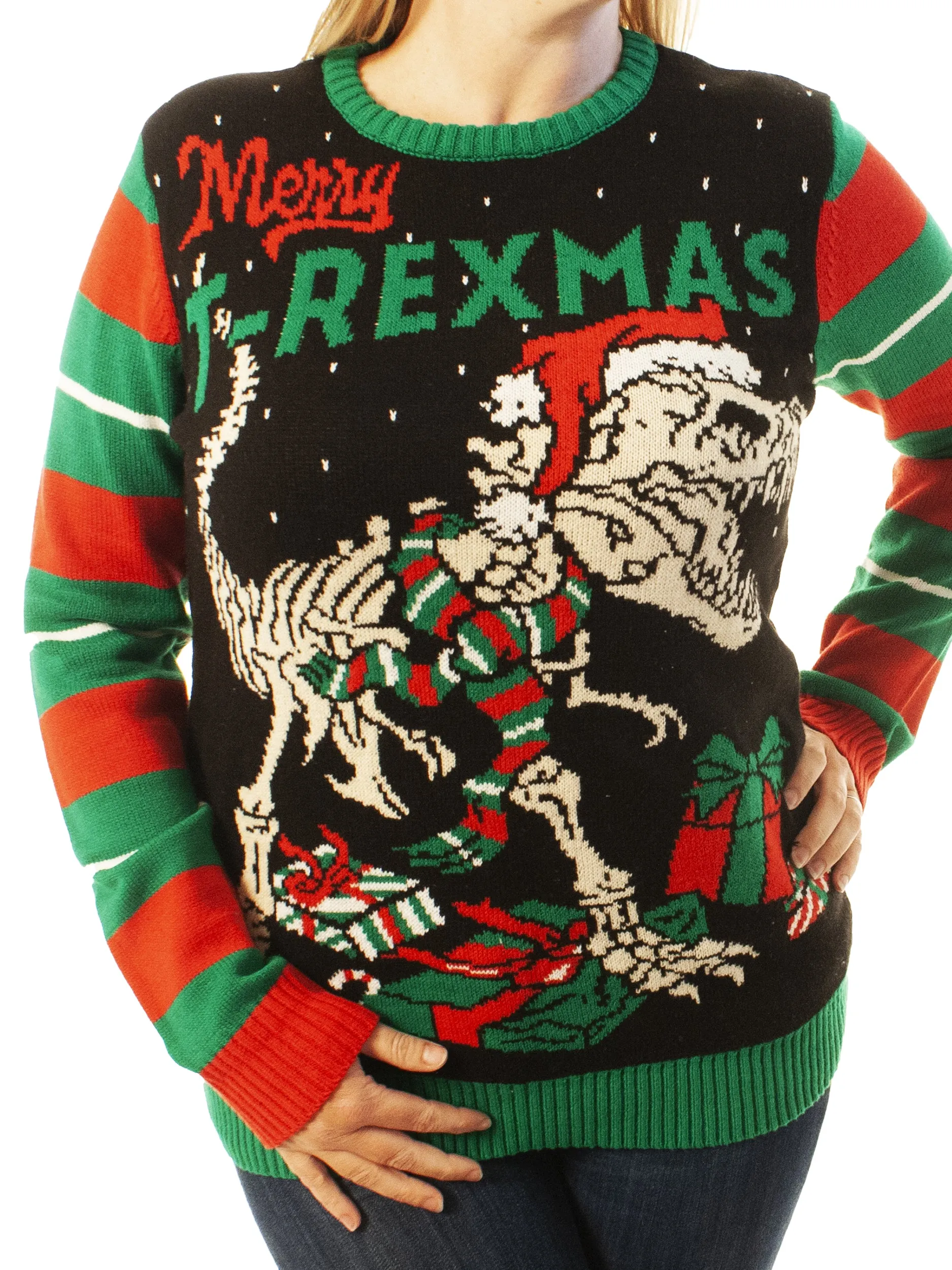 Merry T-Rexmas | Ugly Christmas Sweater For Men & Women | Unisex Sizing