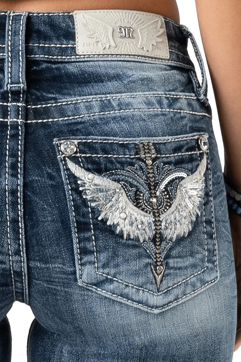 Miss Me Women's Angel Wing Embroidery Jeans