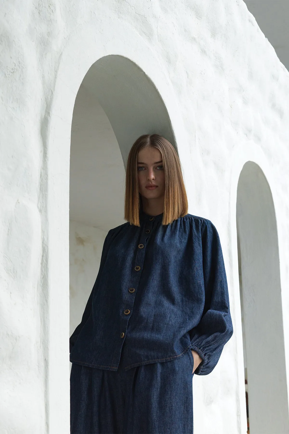 OVERSIZED DENIM BLOUSE