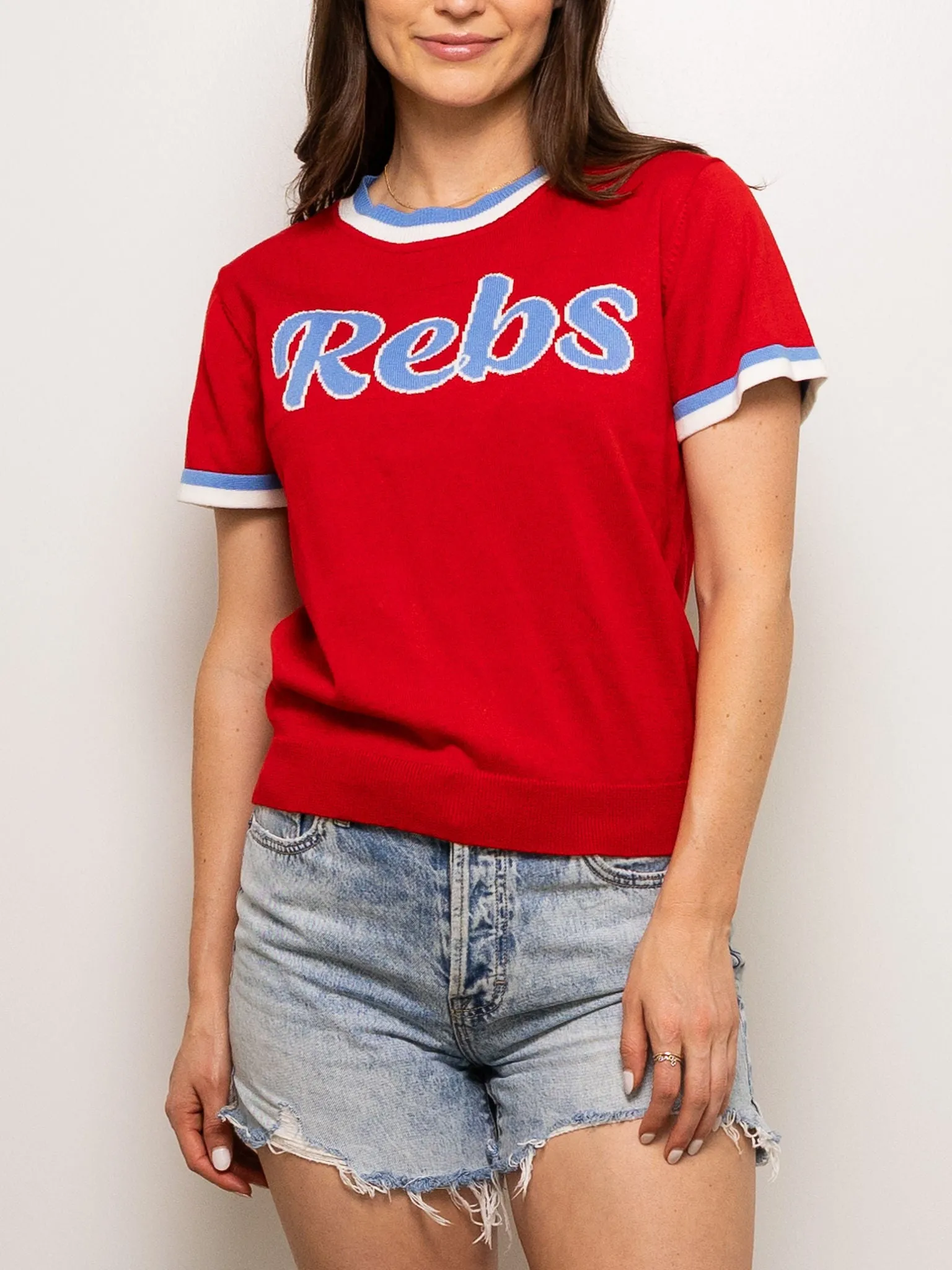 Rebs short sleeve sweater- Red