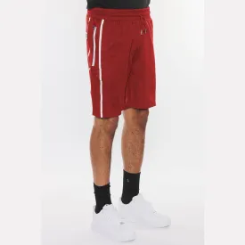 Red Solid Athlete Tape Shorts