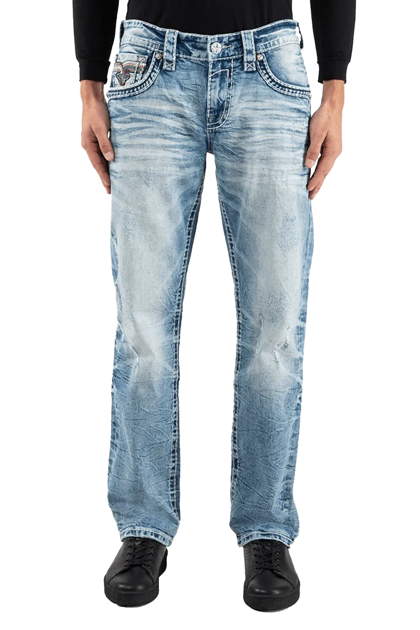 Rock Revival Men's "Rey" Straight Denim Jeans