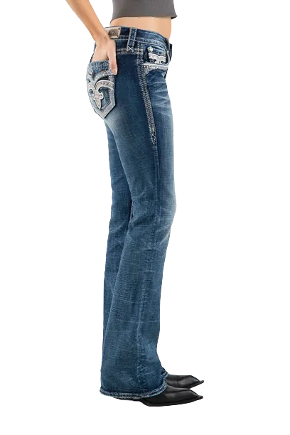 Rock Revival Women's Shell Pink B202 Boot Cut Jean