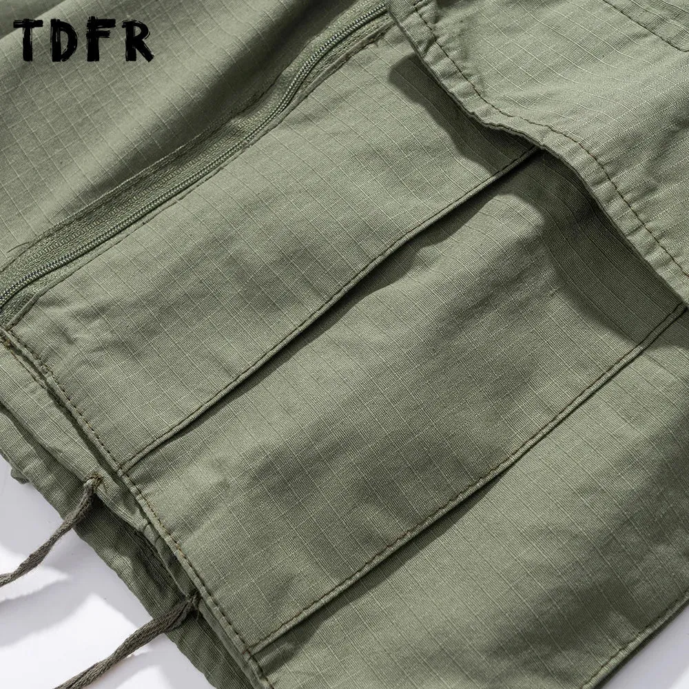 Safari Style Multi-Pocket Cargo Shorts - Loose Wide Leg Knee-length Half Pants