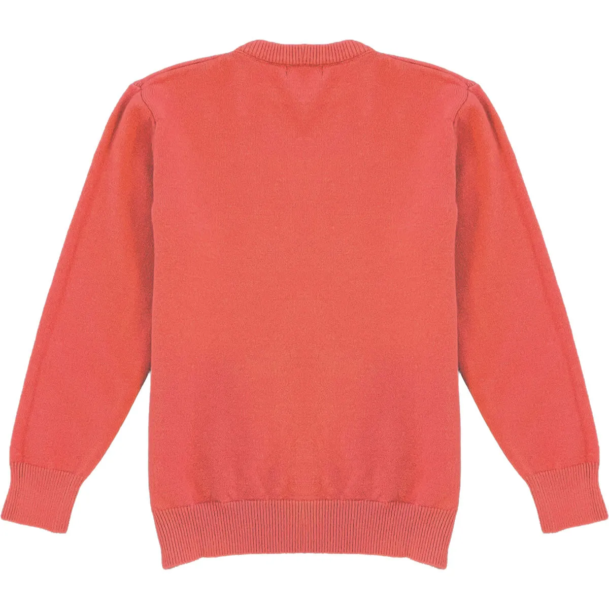 Salmon Pink Mens Knit Diamond Pattern Crew Neck Sweater