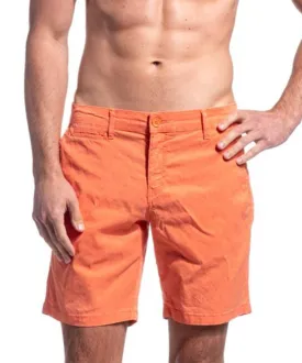 Solid Coral Cotton Shorts by EightX