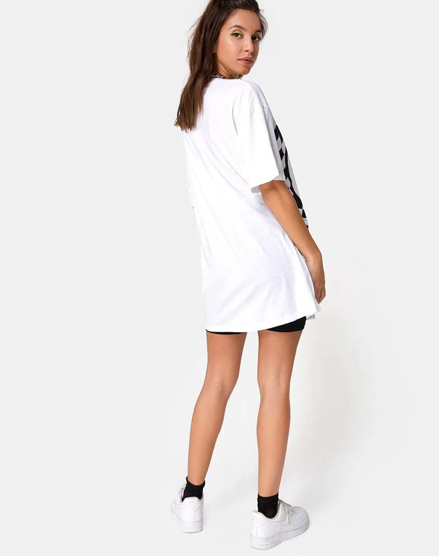 Sunny Kiss Tee in White with Black Dream Scape