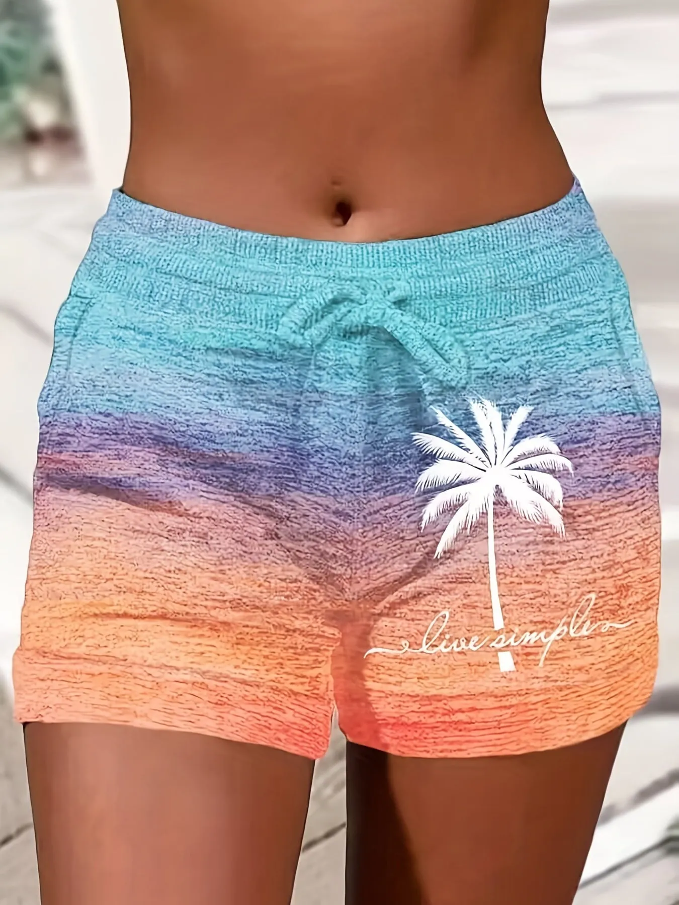 Tropical Print Slant Pocket Shorts for Spring  Summer Style