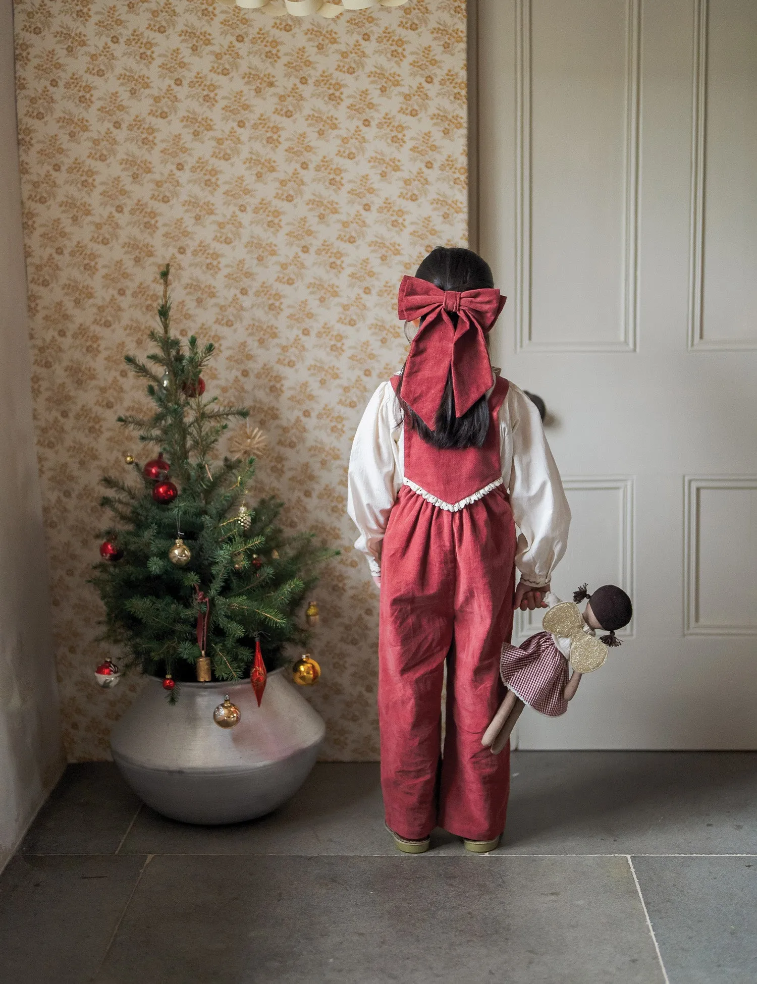 Veronica Dungarees in Apple Butter Velvet