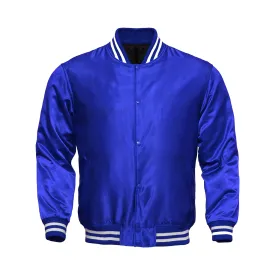 Women Satin Jacket Royal Blue